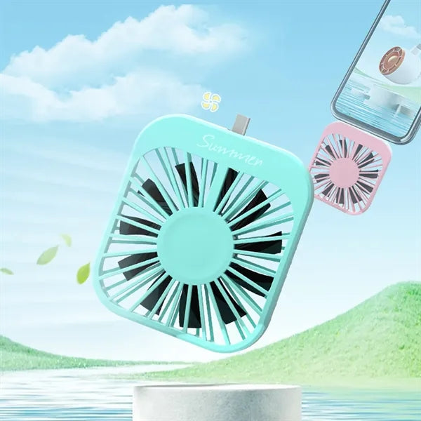 Mini Cooling Fan Powered By Phone Lighting Type-C Charging