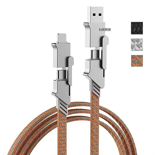 Braided Flat Wire 6-In-1 Multi Charging Cord