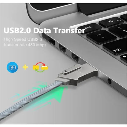 Braided Flat Wire 6-In-1 Multi Charging Cord