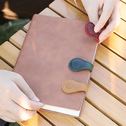 Magnetic Leather Bookmarks Book Marker Clips