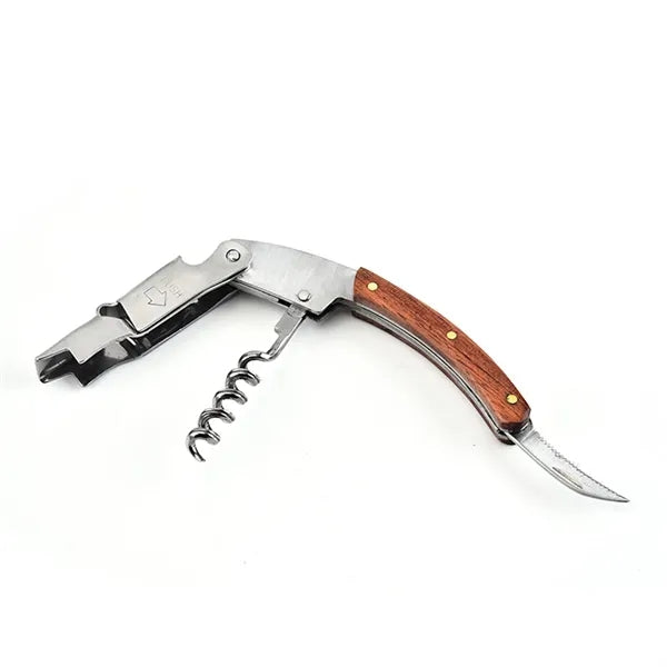 Corkscrew Wine Bottle Opener Cap Remover With Leather Pouch