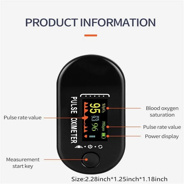 Colored Large Screen Fingertip Pulse Oximeter