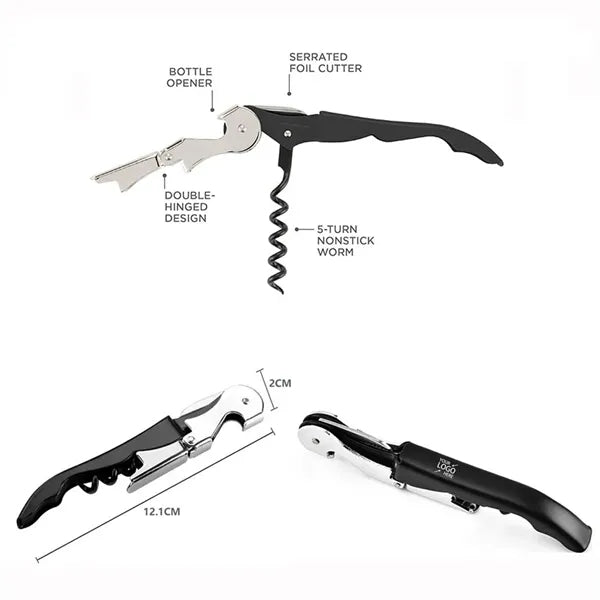 Double Hinge Waiter Corkscrew Wine Bottle Opener