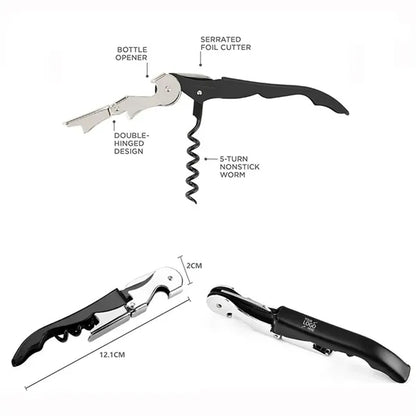 Double Hinge Waiter Corkscrew Wine Bottle Opener