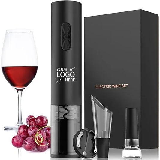 Electric Wine Bottle Opener Kit Gift Set with Foil Cutter