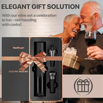Electric Wine Bottle Opener Kit Gift Set with Foil Cutter