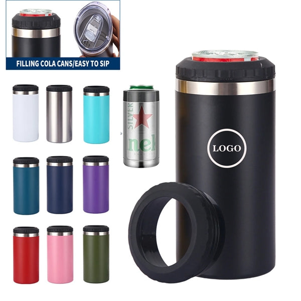 16oz Double Lid Stainless Steel Insulated Can Cooler