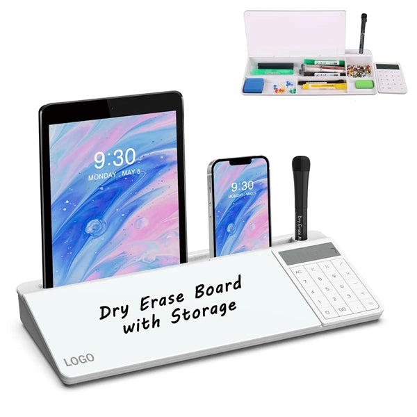 Desktop Glass Whiteboard with Calculator