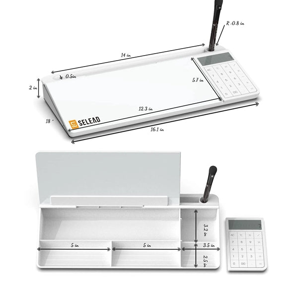 Desktop Glass Whiteboard with Calculator