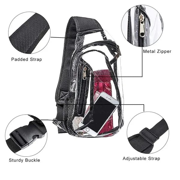 Transparent crossbody backpacks