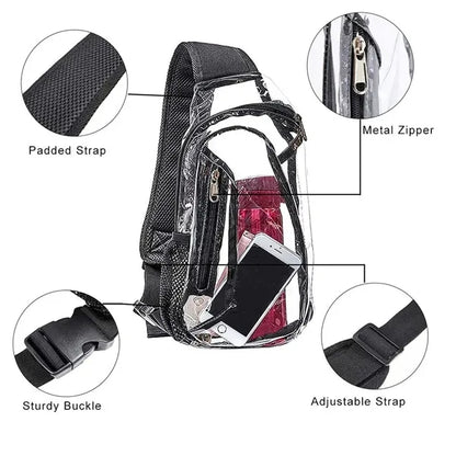 Transparent crossbody backpacks