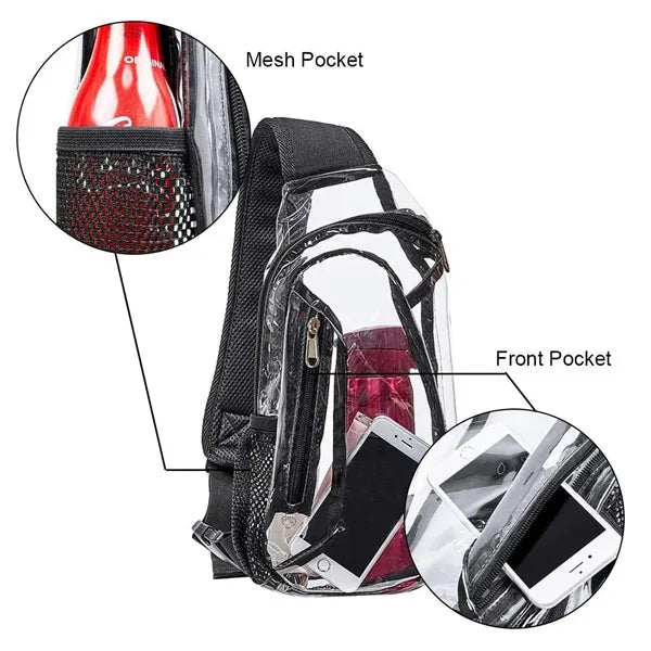 Transparent crossbody backpacks
