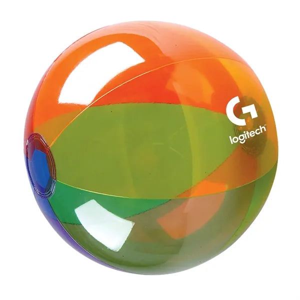 Translucent 16" Multi-Color Round Beach Ball