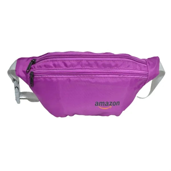 Waterproof 13"W x 6"H Heathered Fanny Packs w/ 3 Zippers