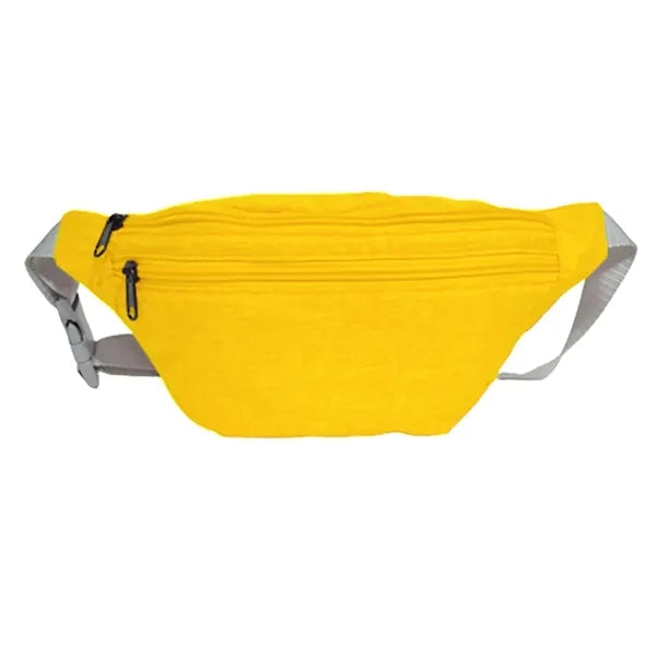 Waterproof 13"W x 6"H Heathered Fanny Packs w/ 3 Zippers