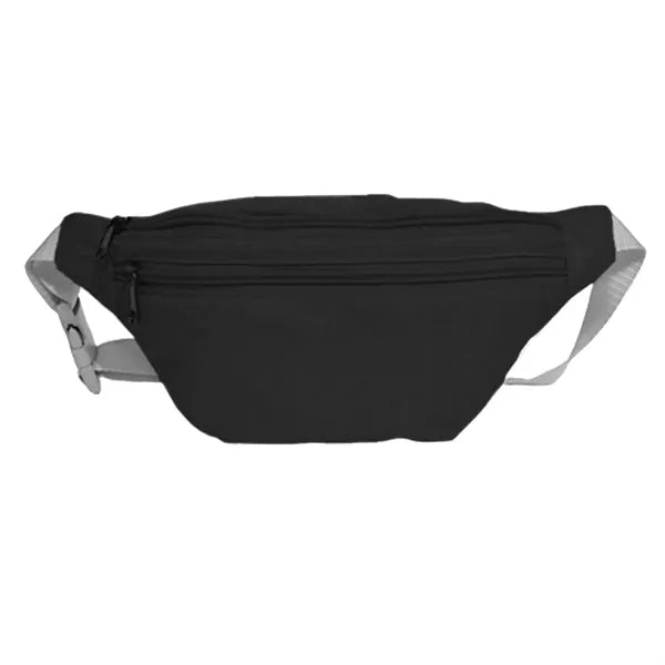 Waterproof 13"W x 6"H Heathered Fanny Packs w/ 3 Zippers