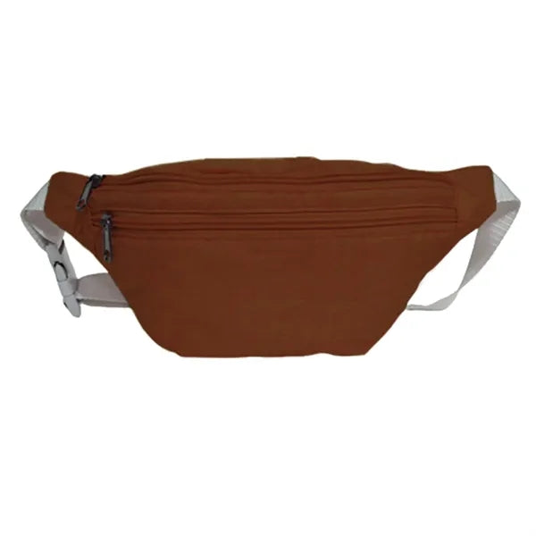 Waterproof 13"W x 6"H Heathered Fanny Packs w/ 3 Zippers