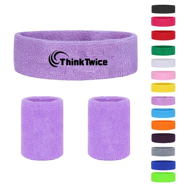 Headband Wristband Set for Working Out