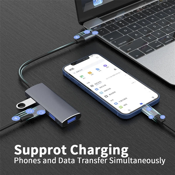 Multifunctional 4 Port USB Hub