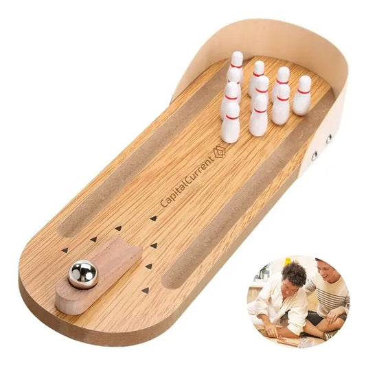 Wooden Tabletop Mini Bowling Set