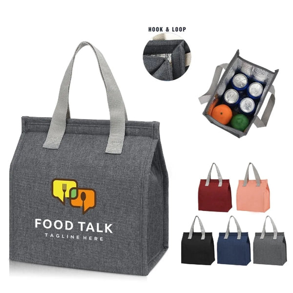 THERMAL INSULATED LUNCH COOLER TOTE BAG ( 9" x 10" x 5" )