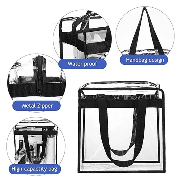 Clear Tote Bag with Zipper