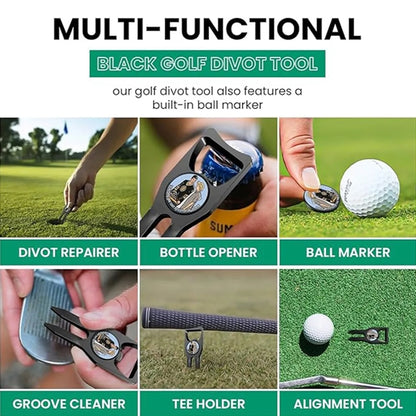 6-in-1 Bottle Opener Senior Golf Divot Tool Aluminum Alloy
