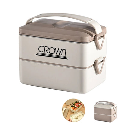 Stackable 2 Layer Stainless Steel Bento Box