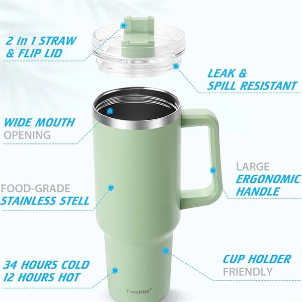 40Oz Stainless Steel Tumbler With Straw