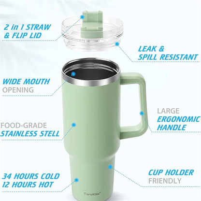 40Oz Stainless Steel Tumbler With Straw