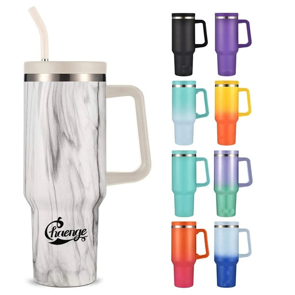 40 Oz Tumbler With Handle And Straw