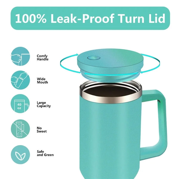 40 Oz Tumbler With Handle And Straw