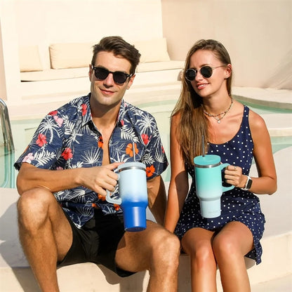 40 Oz Tumbler With Handle And Straw