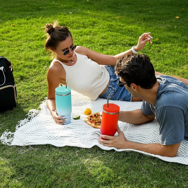 40 Oz Tumbler With Handle And Straw