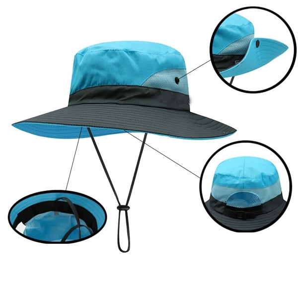 Summer Sun Hat Outdoor Uv Protection Foldable Wide Brim