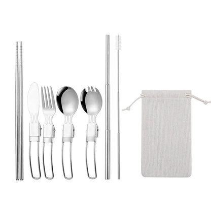 Outdoor 7-in-1 Folding Utensils Set Stainless Steel
