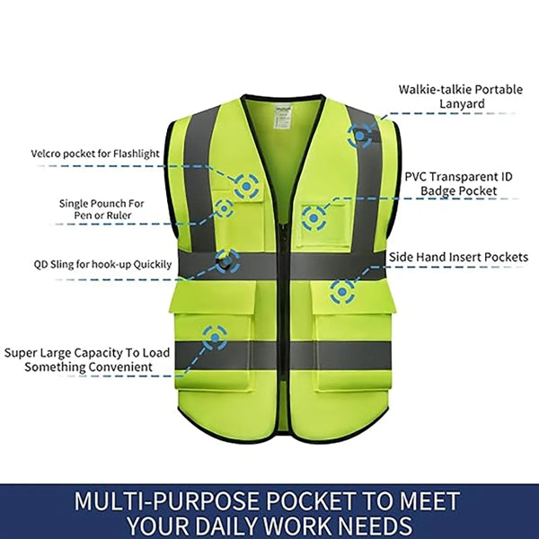 Reflective Sleeveless Work Vest