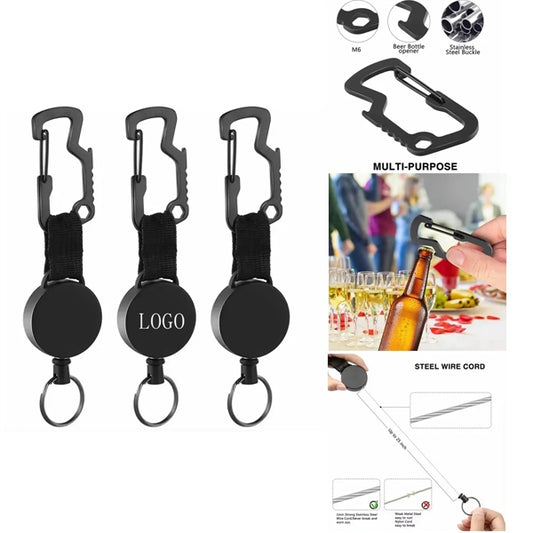 Multifunctional Retractable Carabiner Keychain