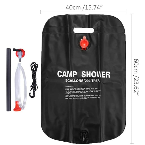 5 Gallons Portable Solar Camping Shower Bag