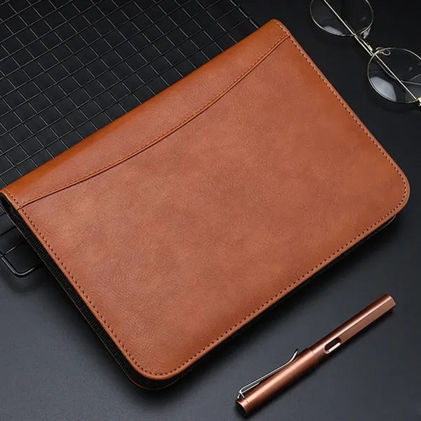 A5 Zippered Business Portfolio Notebook Bag with Calculator