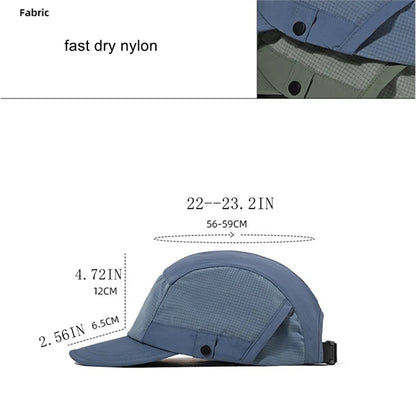 Fast Dry Baseball Cap Hat with holder for Sun Glasses