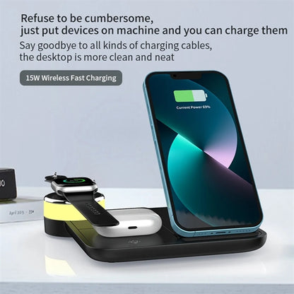 4 in 1 LED Wireless Charger Phone Stand Holder for Travel