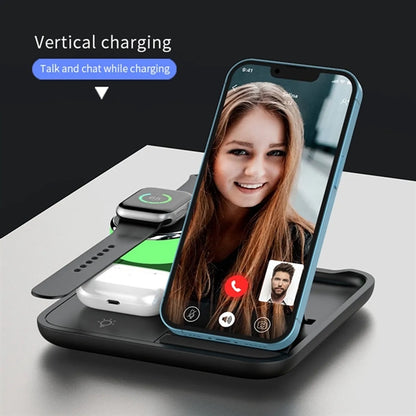 4 in 1 LED Wireless Charger Phone Stand Holder for Travel