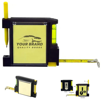 Steel Tape Measure with Spirit Level Note Memo Pad And Pen