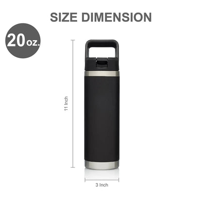 20oz.Travel Stainless Insulation Bottle w/ Lid,Handle,Straw