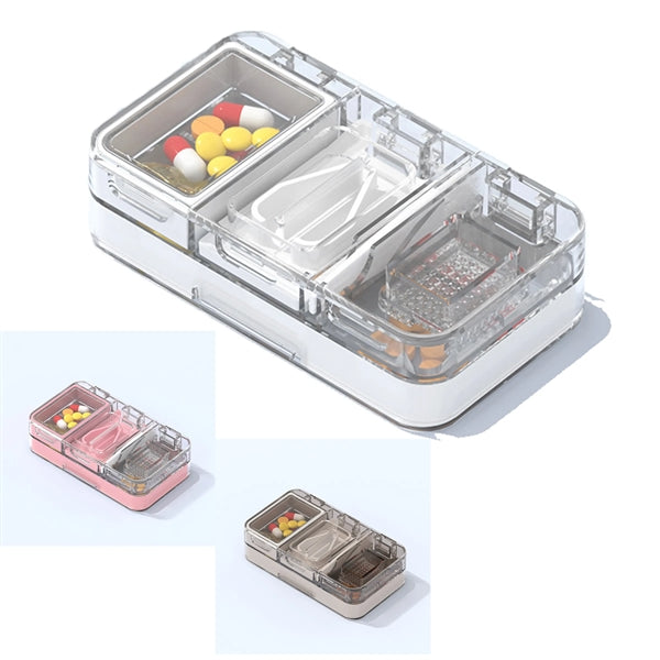 Pill Cutter Crusher Storage Box Medicine Case