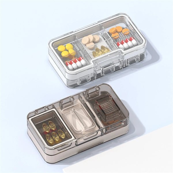 Pill Cutter Crusher Storage Box Medicine Case