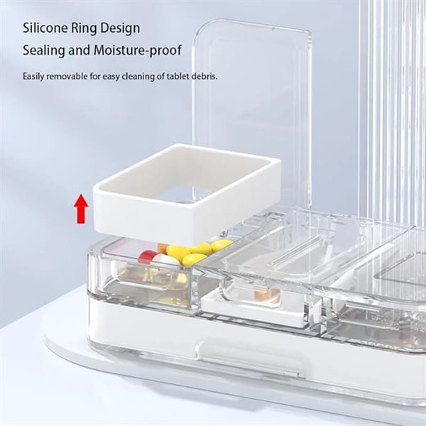 Pill Cutter Crusher Storage Box Medicine Case
