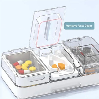 Pill Cutter Crusher Storage Box Medicine Case