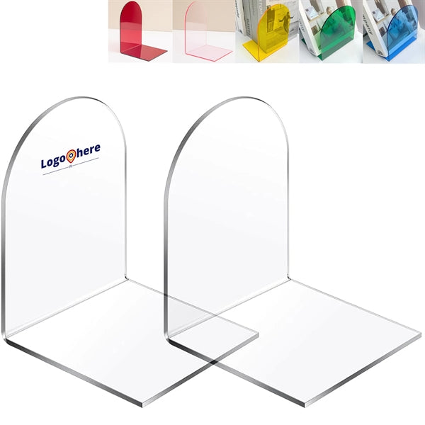 Acrylic Bookends For Shelves Plastic Book Stand 2 Pcs